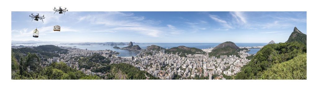 "Liberation 4.0", 2018, Rio-Panorama I, photo collage (Fine-Art-Print pasted on Fine-Art-Print), 40 x 130 cm, edition 2/3 + 1 AP, acquisition/commissioning