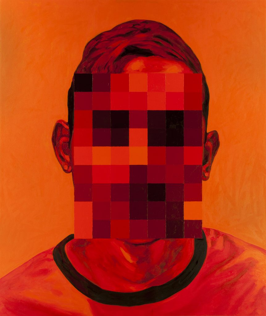 Sem título, da série “Pixels”, 2018, óleo sobre tela, 190 x 160 cm
