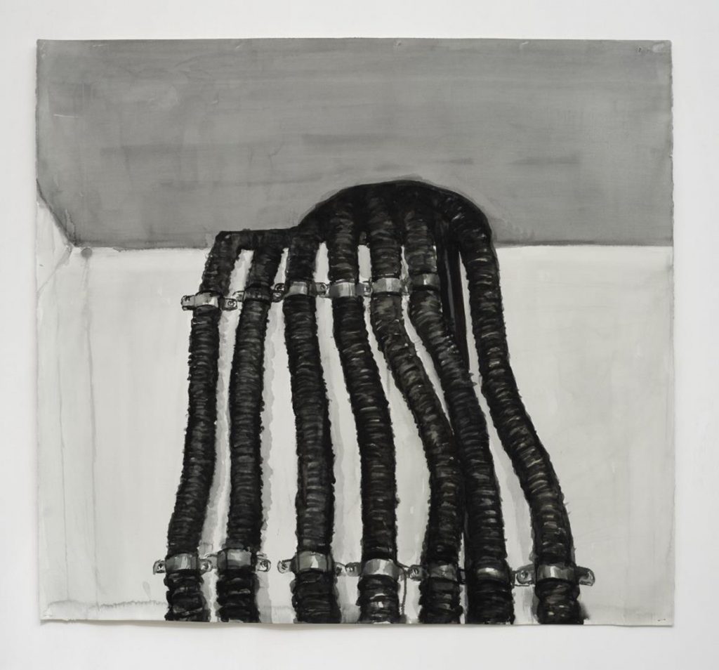 “Tubulação”, 2020, aquarela sobre papel, edição: única, 105 x 113 cm